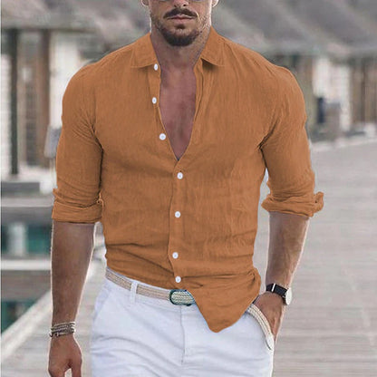 Men's Breathable Linen Relaxed Fit Shirt