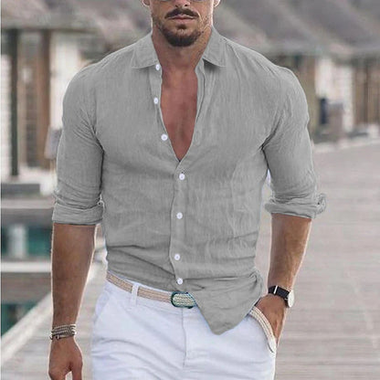 Men's Breathable Linen Relaxed Fit Shirt