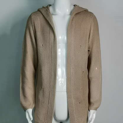 Men's Cozy Hooded Long Cardigan