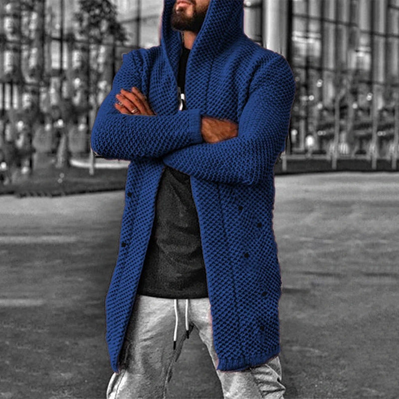 Men's Cozy Hooded Long Cardigan