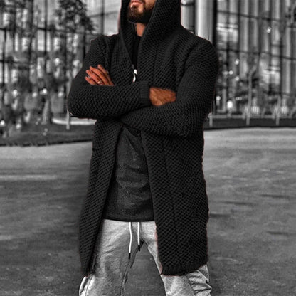 Men's Cozy Hooded Long Cardigan