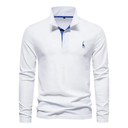 Men's Long Sleeve Polo with Embroidery