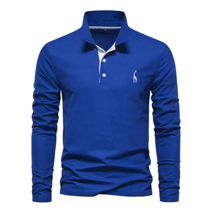 Men's Long Sleeve Polo with Embroidery