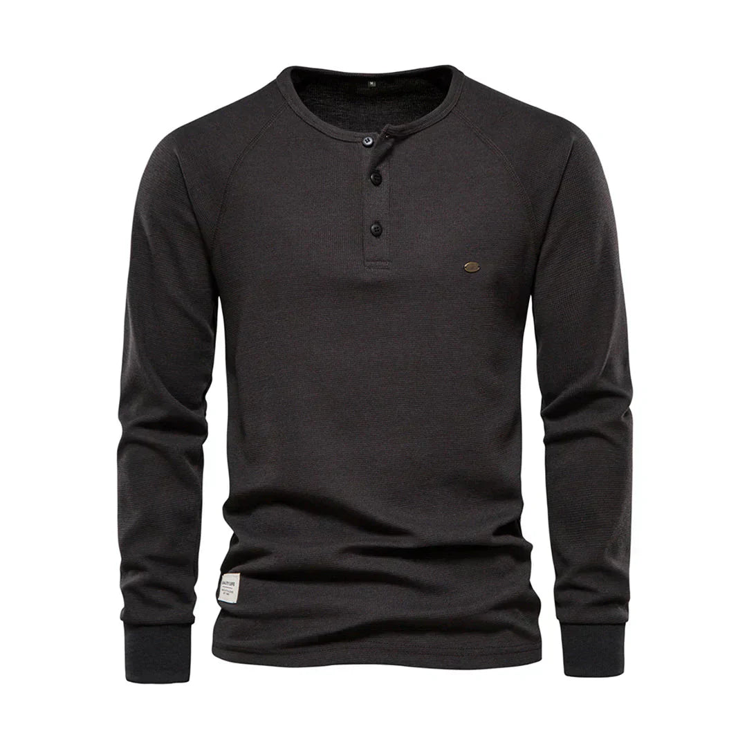 Niki | Men's Long Sleeve Button Neck Shirt