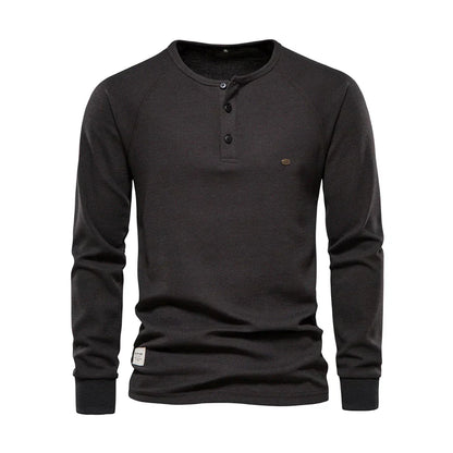 Niki | Men's Long Sleeve Button Neck Shirt