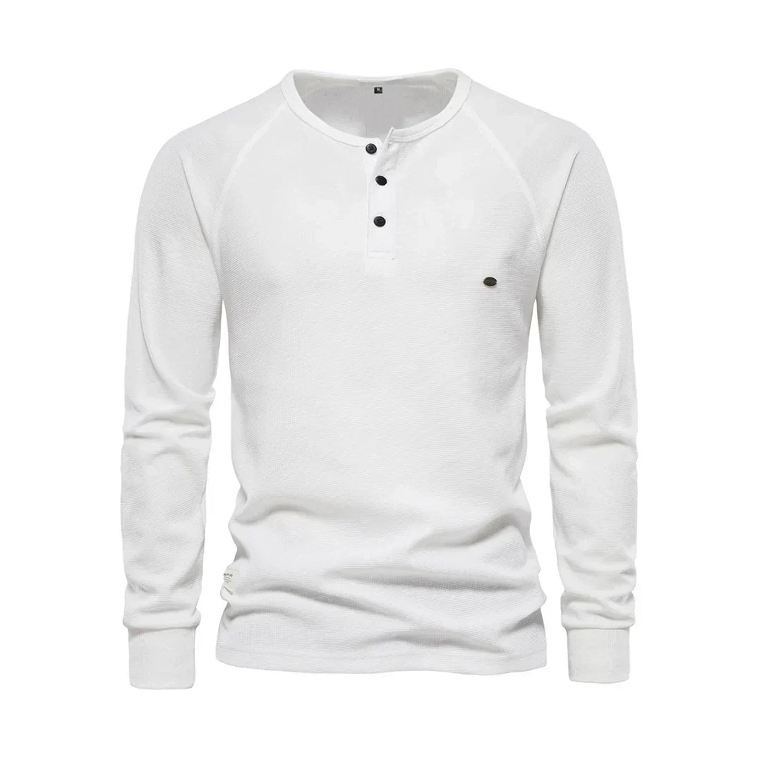 Niki | Men's Long Sleeve Button Neck Shirt