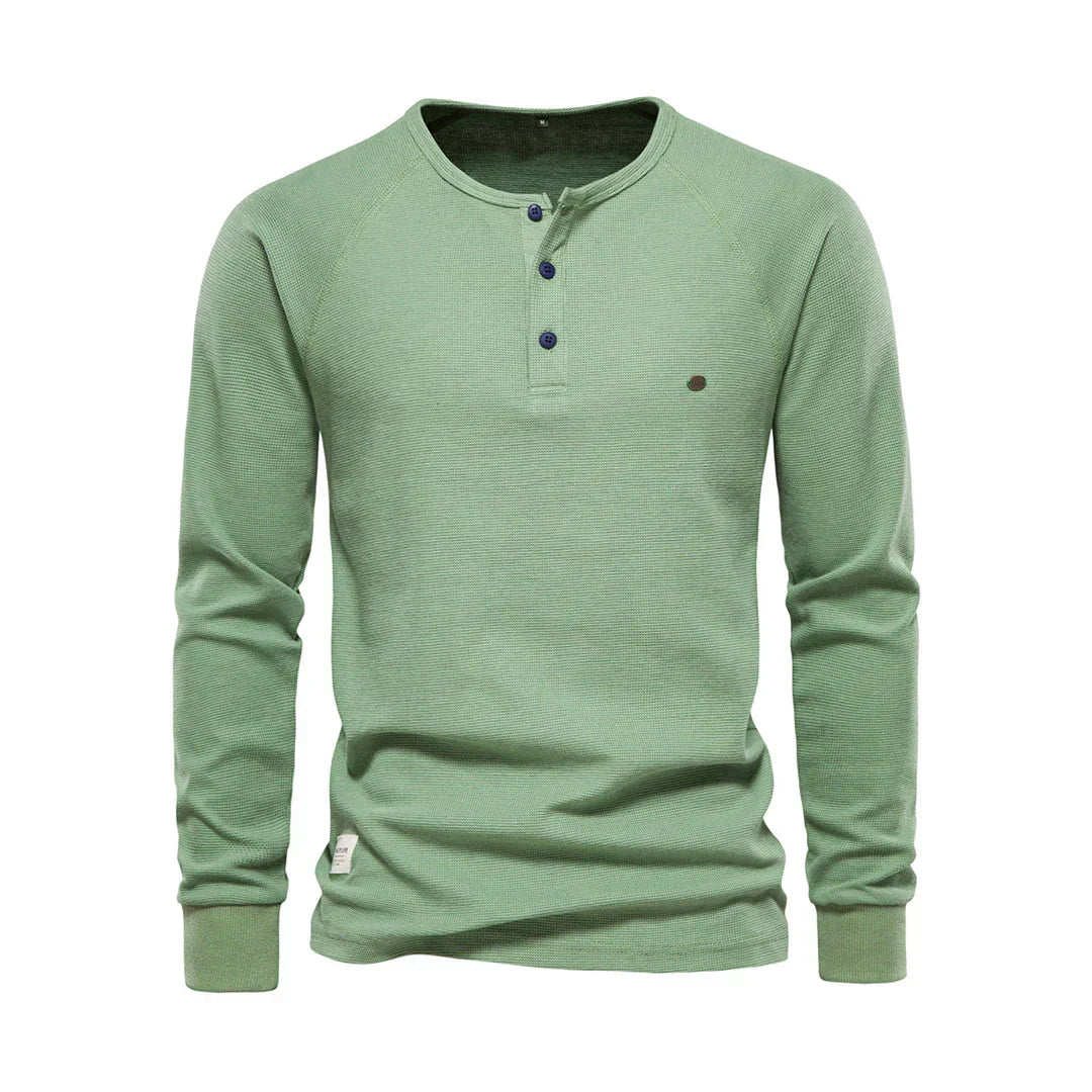 Niki | Men's Long Sleeve Button Neck Shirt
