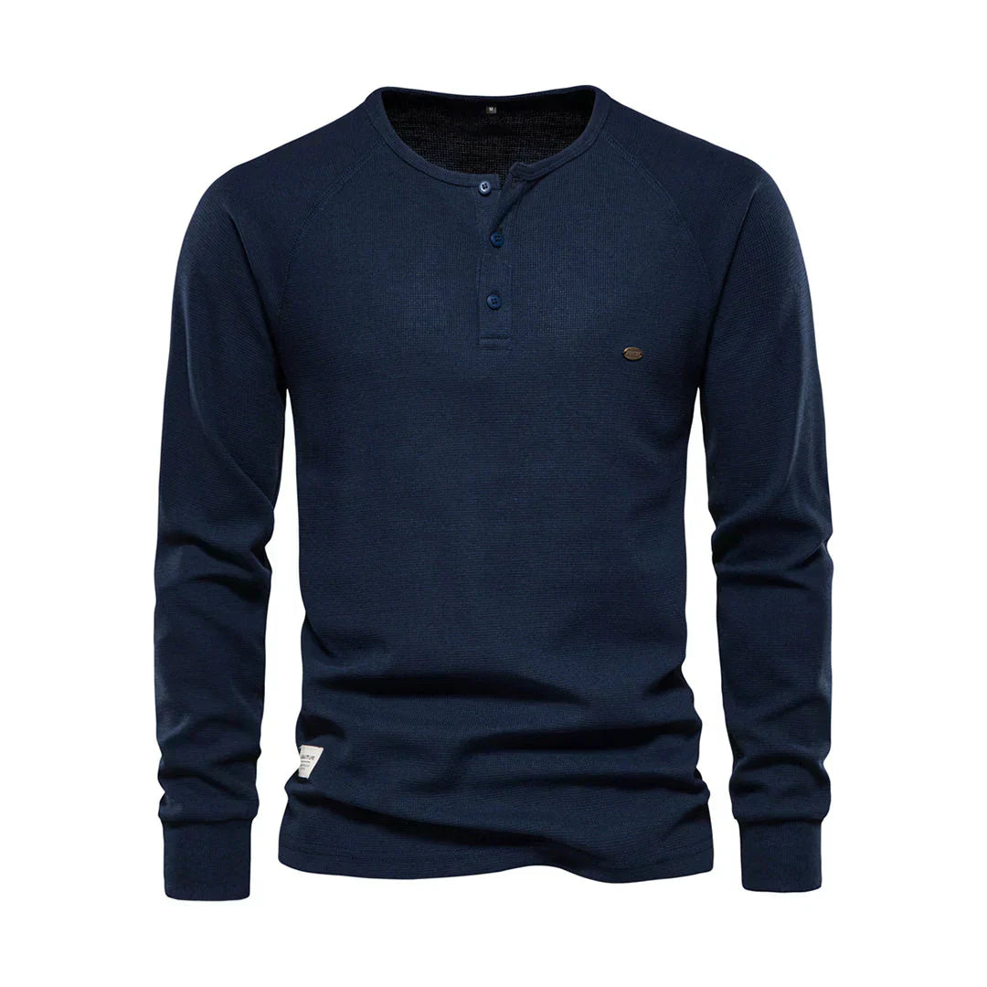 Niki | Men's Long Sleeve Button Neck Shirt