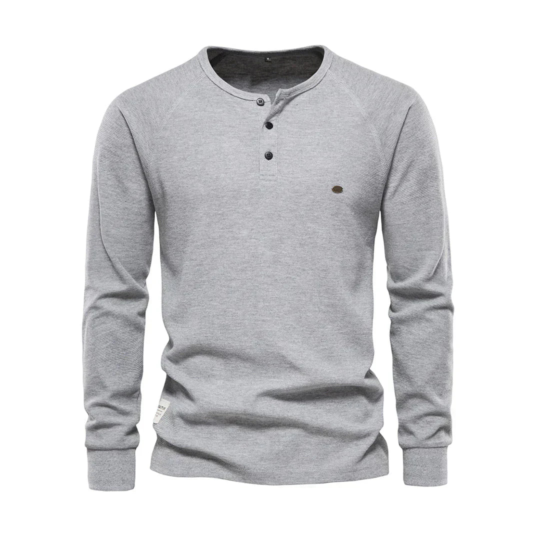 Niki | Men's Long Sleeve Button Neck Shirt
