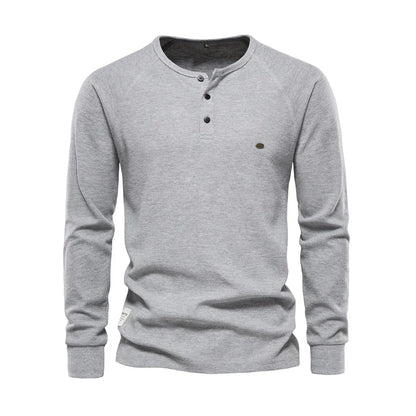 Niki | Men's Long Sleeve Button Neck Shirt
