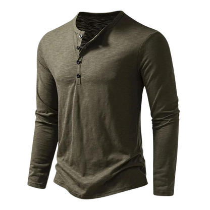 Casual Long Sleeve Henley Shirt for Daily Wear