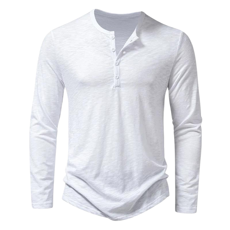 Casual Long Sleeve Henley Shirt for Daily Wear