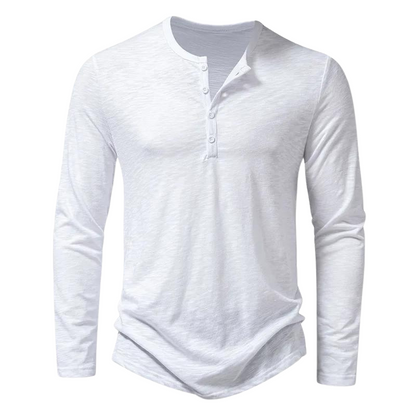 Casual Long Sleeve Henley Shirt for Daily Wear