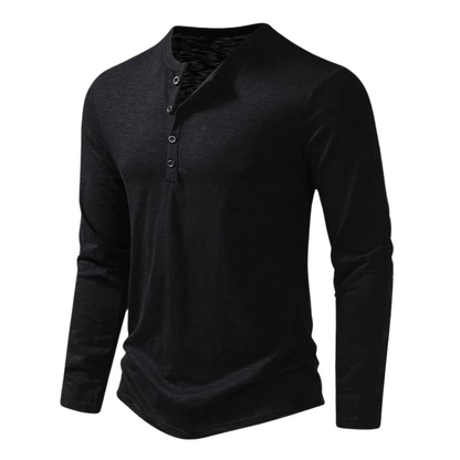 Casual Long Sleeve Henley Shirt for Daily Wear