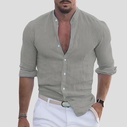 Lightweight Mandarin Collar Shirt