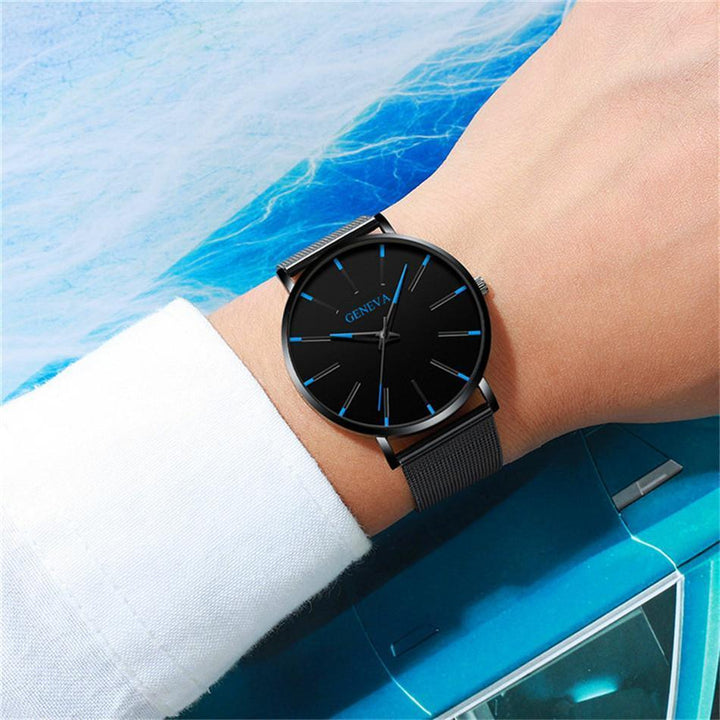 Niki | Men's Minimalist Watch - Slim Black Analog