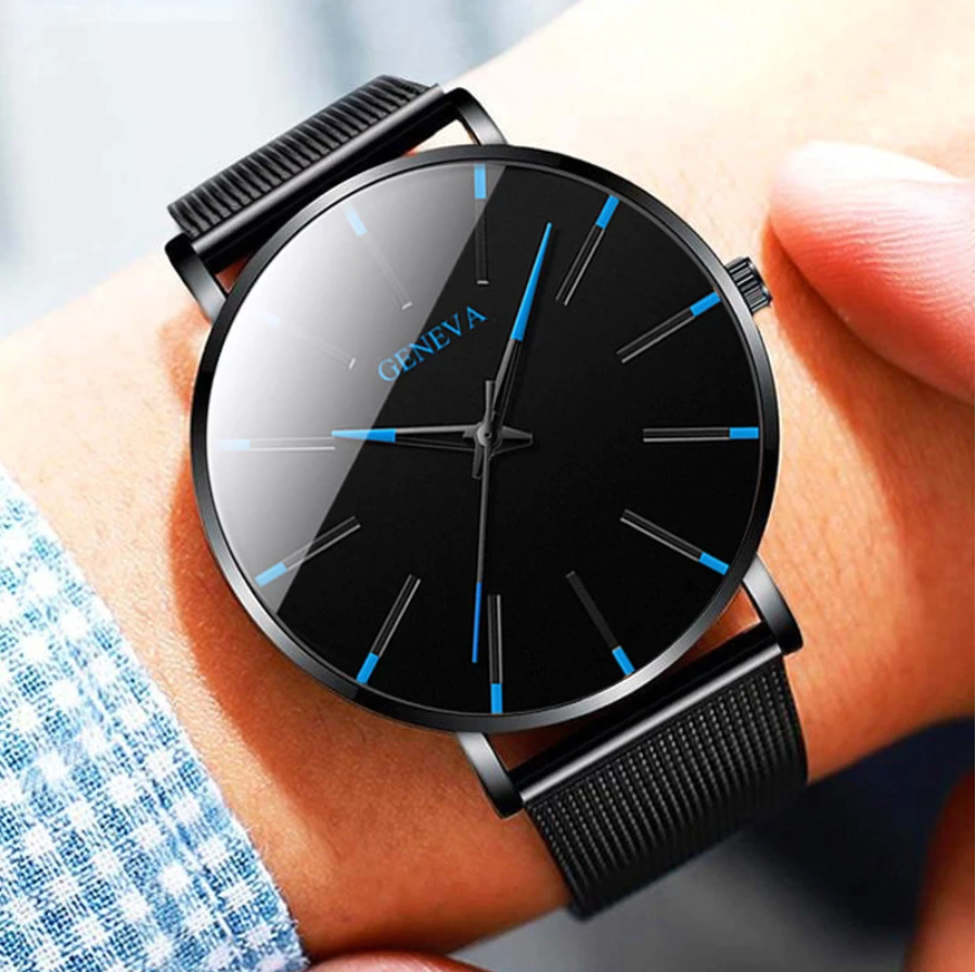Niki | Men's Minimalist Watch - Slim Black Analog