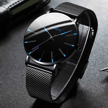 Niki | Men's Minimalist Watch - Slim Black Analog