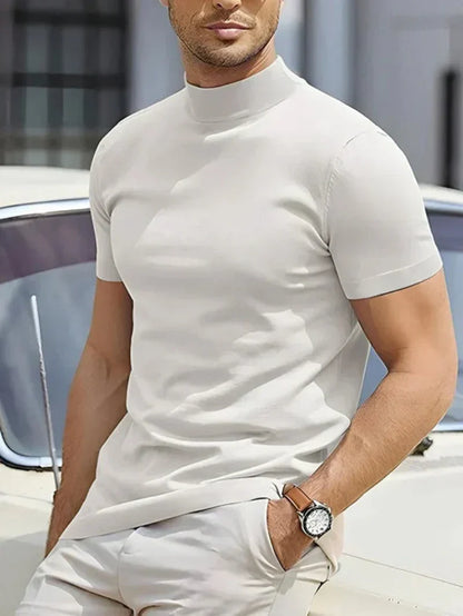 Men's Mock Neck Short Sleeve T-Shirt