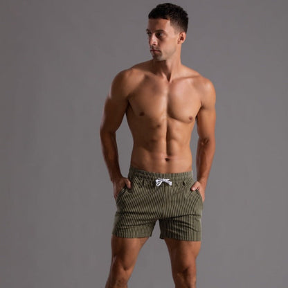 Comfortable Pinstripe Drawstring Shorts