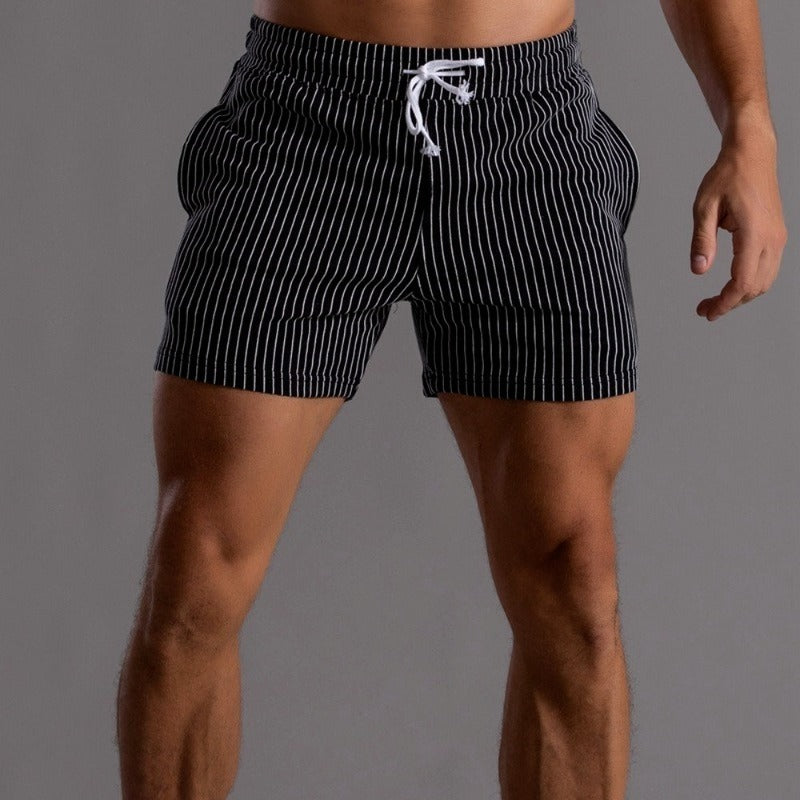 Comfortable Pinstripe Drawstring Shorts