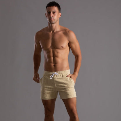 Comfortable Pinstripe Drawstring Shorts