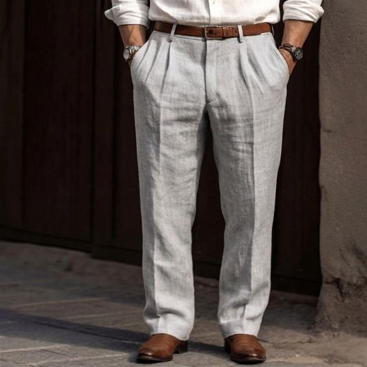 High Waist Pleated Trousers with Classic Styling