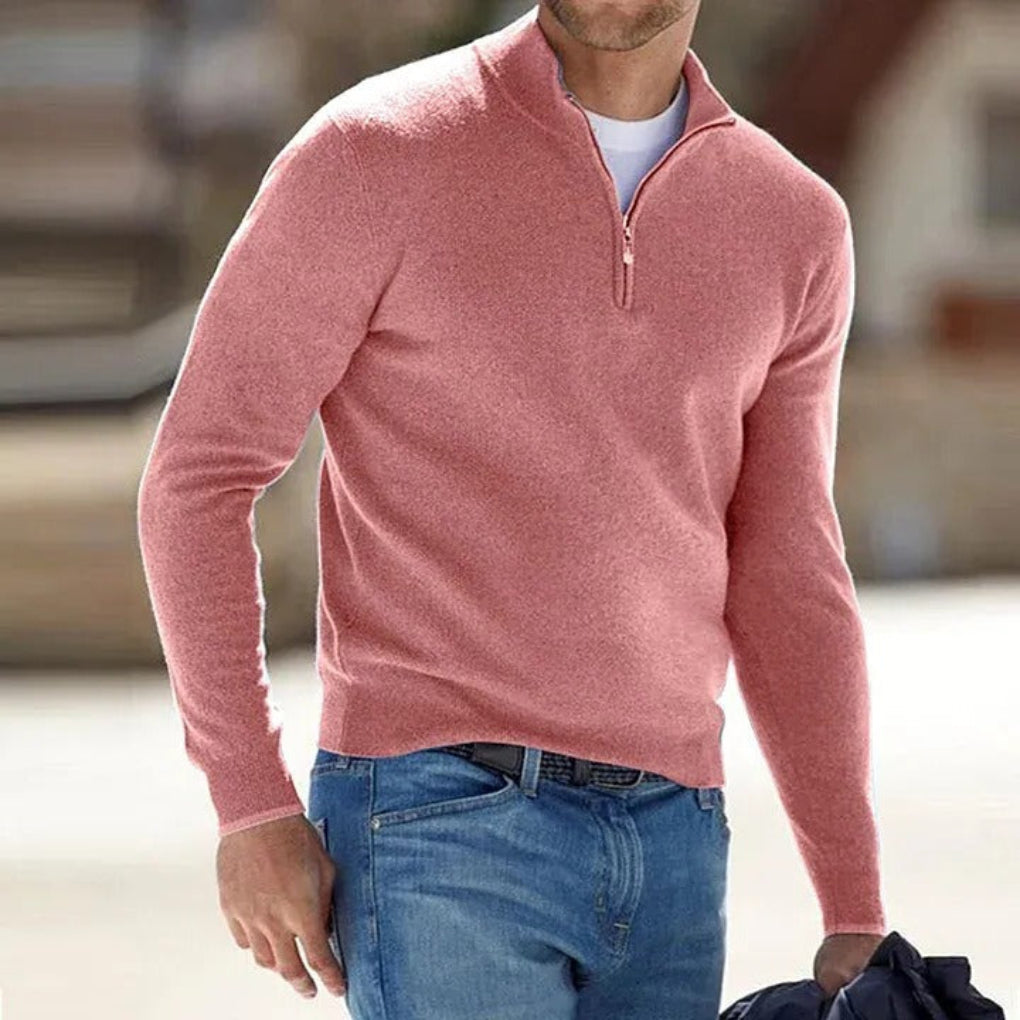 Versatile Quarter Zip Knit Sweater
