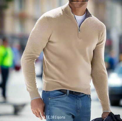 Comfortable Versatile Quarter Zip Sweater