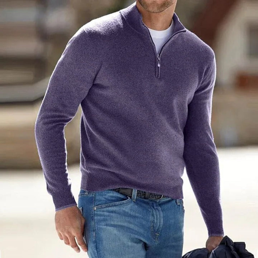 Comfortable Versatile Quarter Zip Sweater