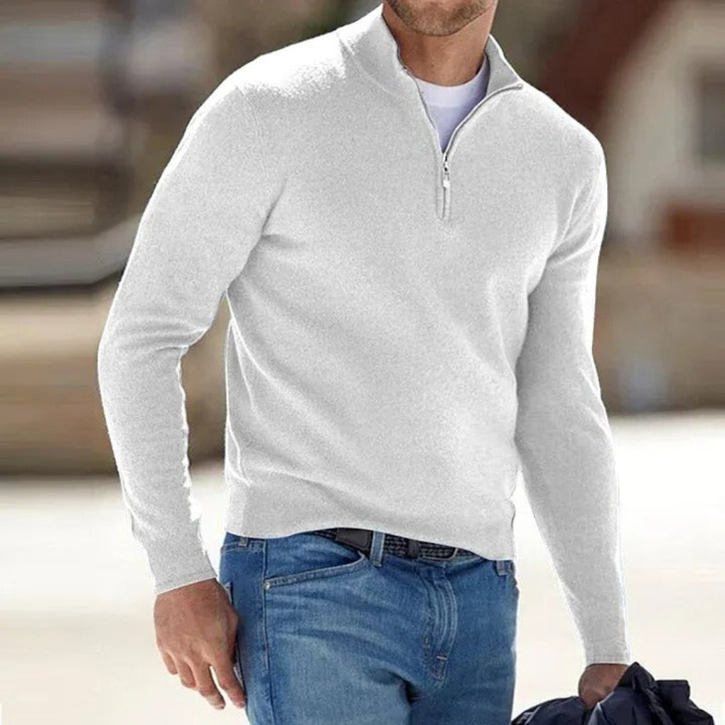 Comfortable Versatile Quarter Zip Sweater