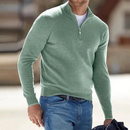 Comfortable Versatile Quarter Zip Sweater