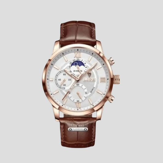 Niki | Men's Quartz Watch with Moon Phase Dial