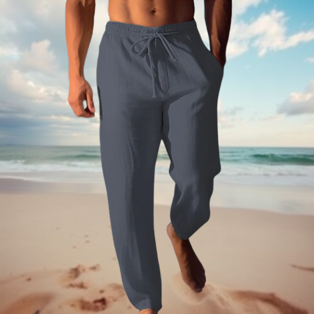 Linen Drawstring Pants for Relaxed Fit