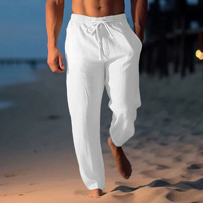 Linen Drawstring Pants for Relaxed Fit