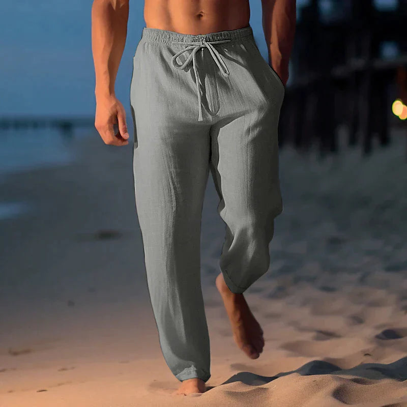 Linen Drawstring Pants for Relaxed Fit