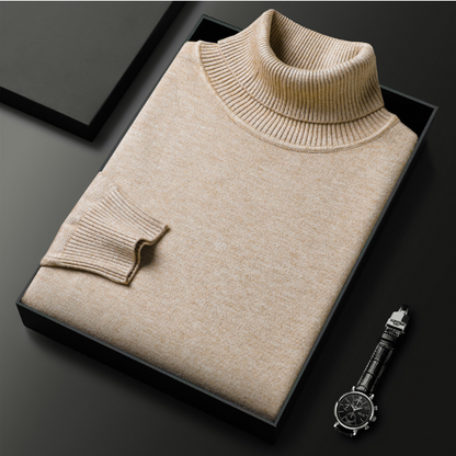 Men's Ribbed Knit Turtleneck Sweater