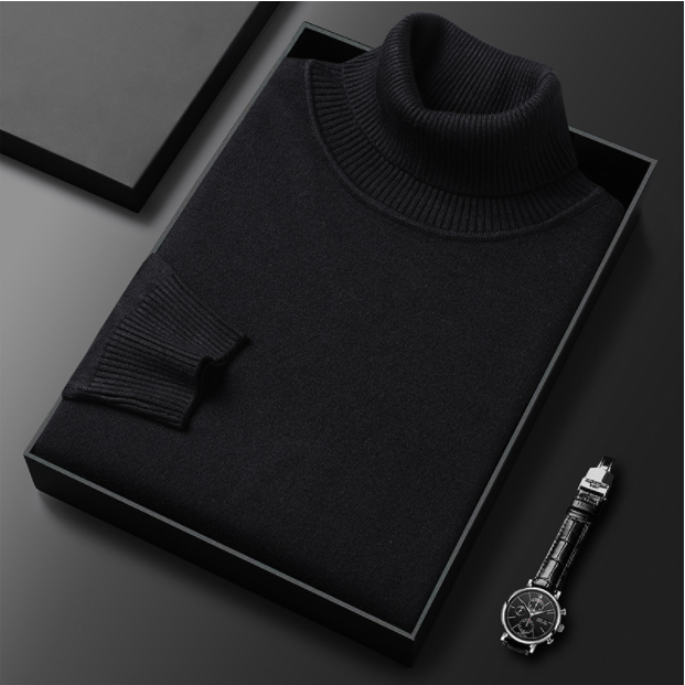 Men's Ribbed Knit Turtleneck Sweater