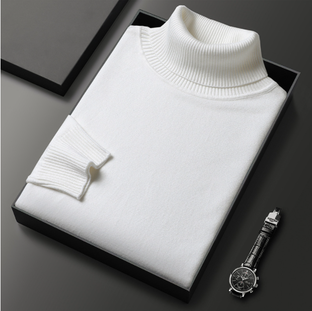 Men's Ribbed Knit Turtleneck Sweater