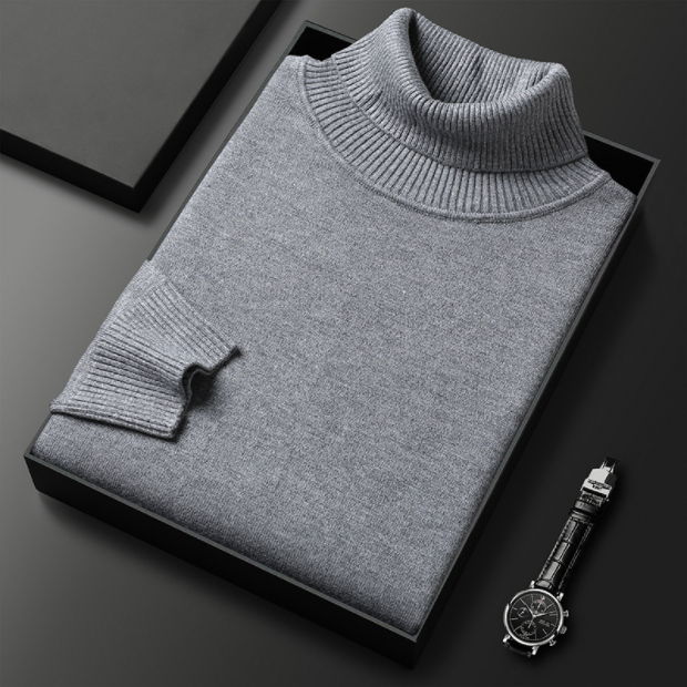 Men's Ribbed Knit Turtleneck Sweater