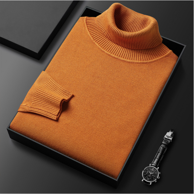 Men's Ribbed Knit Turtleneck Sweater
