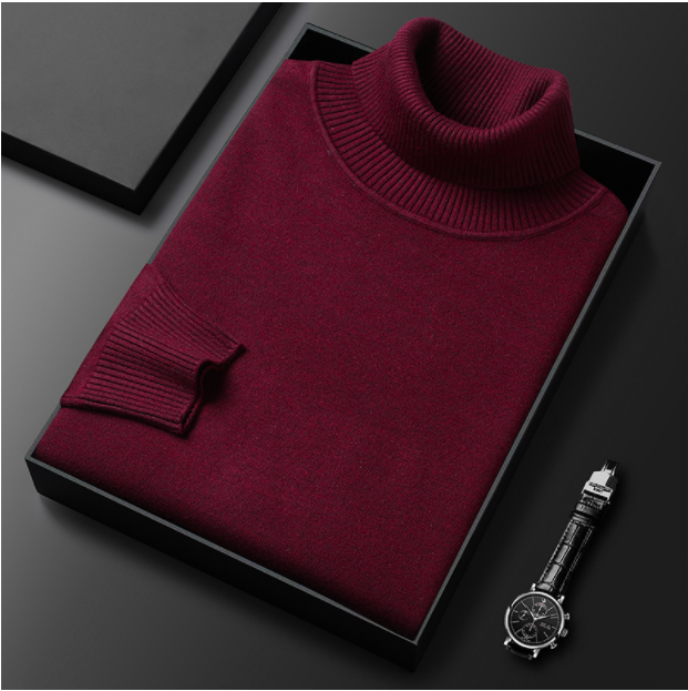 Men's Ribbed Knit Turtleneck Sweater
