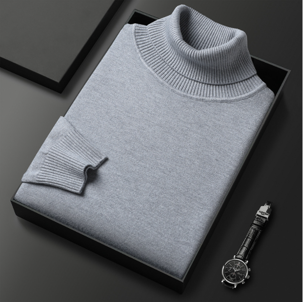 Men's Ribbed Knit Turtleneck Sweater