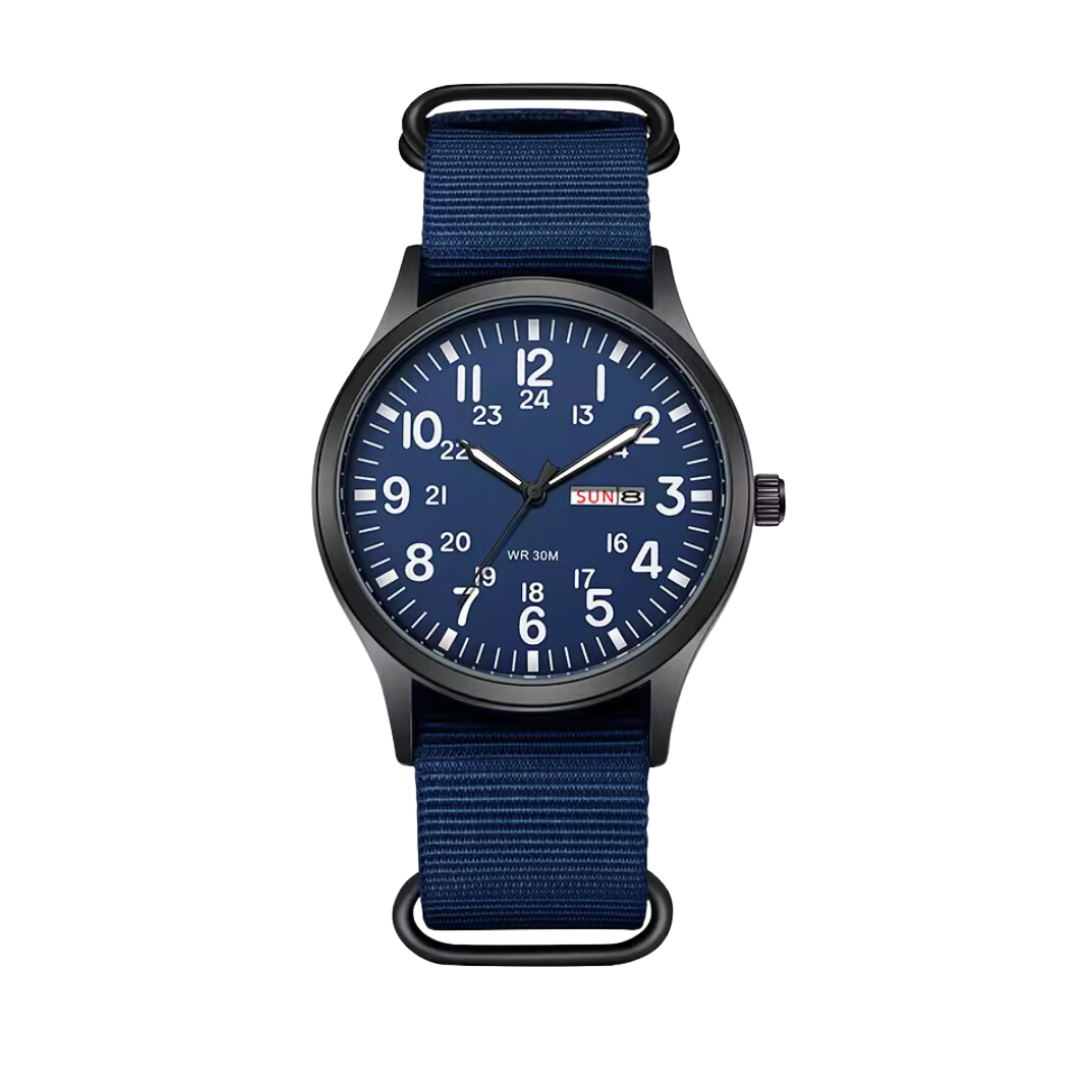 Niki | Men's Robust Outdoor Watch – Waterproof Military Style in Stainless Steel