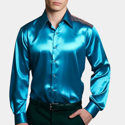 Smooth Lustrous Button-Down Shirt