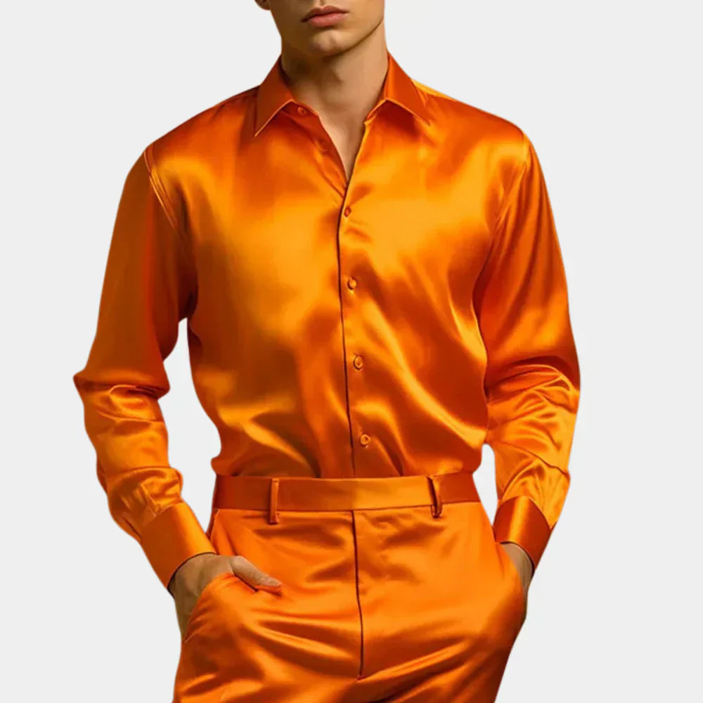 Smooth Lustrous Button-Down Shirt