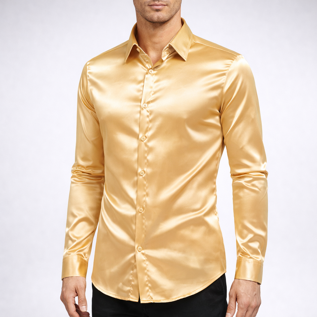 Smooth Lustrous Button-Down Shirt
