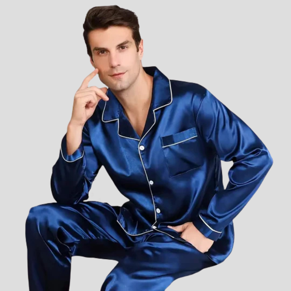 Men's Smooth Satin Pajama Sleepwear Set