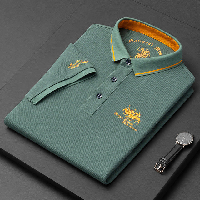 Men's Comfortable Embroidered Logo Polo