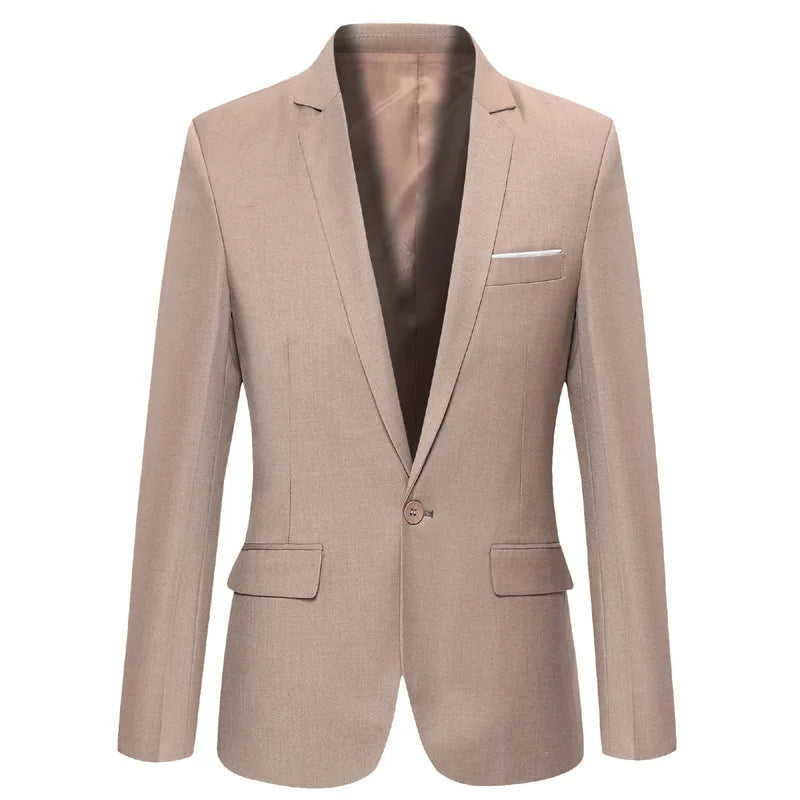 Men's Refined Single-Button Slim Fit Blazer